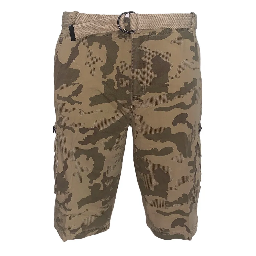 Men's Cargo Shorts Camo Color Classic Fit Cotton Multi Pocket Casual Shorts