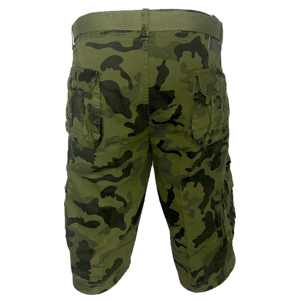 Men's Cargo Shorts Camo Color Classic Fit Cotton Multi Pocket Casual Shorts