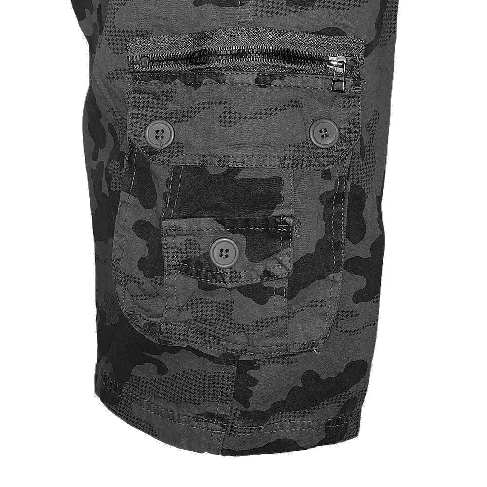 Men's Cargo Shorts Camo Color Classic Fit Cotton Multi Pocket Casual Shorts