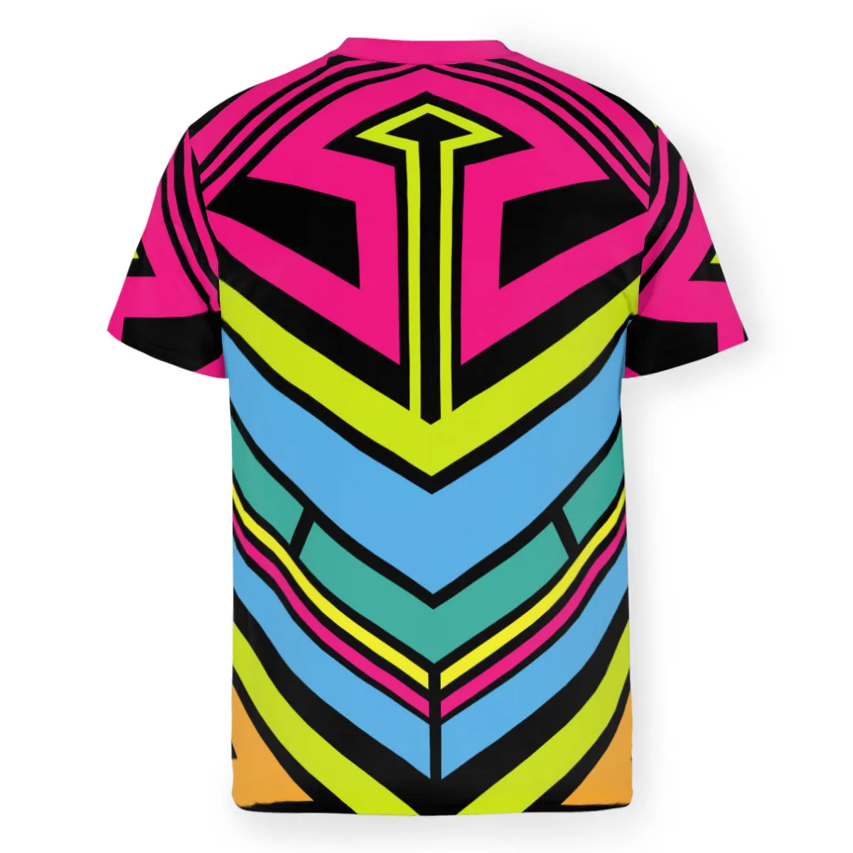 Men’s Vibrant Multicolored Geometric T-Shirt – Breathable Mesh (S-5XL)