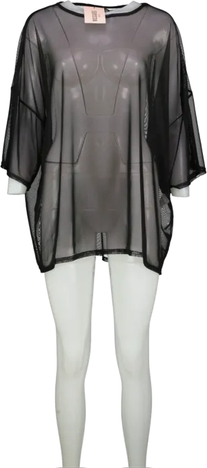 Missguided Plus Black Oversized Mesh T Shirt  SIZES UK 16/18/20/22/26