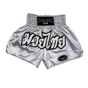 MT02SV Muay Thai Shorts SILVER CLASSIC
