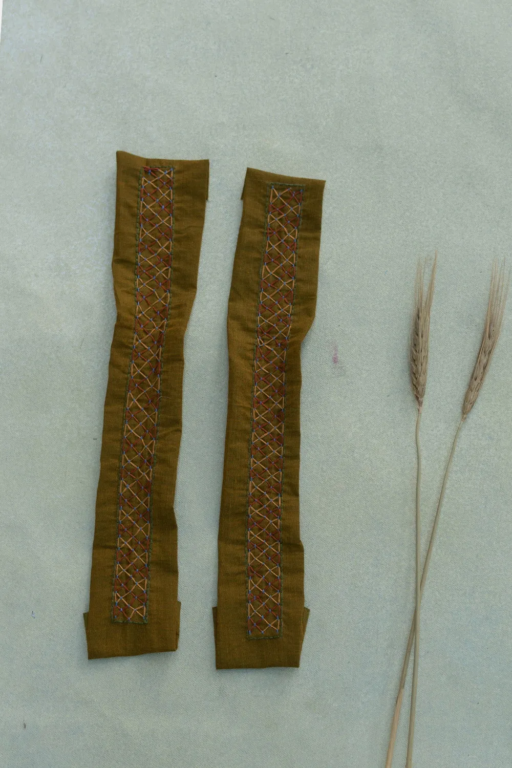 Mustard Hand Embroidered Lambani Trim