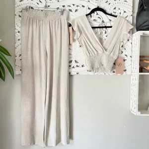 Oatmeal Linen Pants