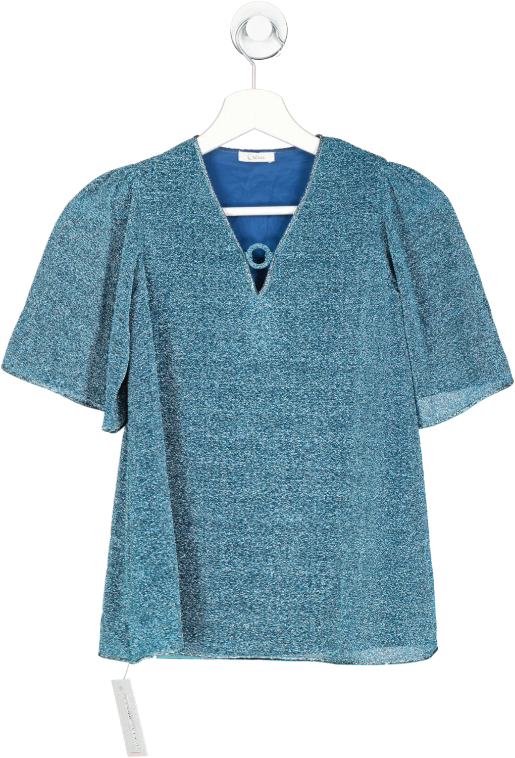 Osree Blue Glitter V Neck Cover Up Dress  2 -4Years