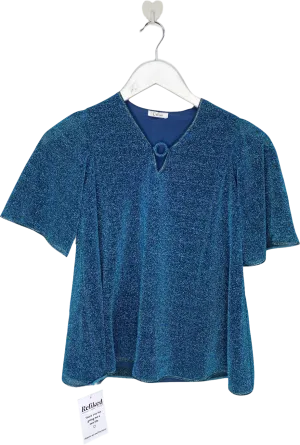 Osree Blue Glitter V Neck Cover Up Dress  2 -4Years