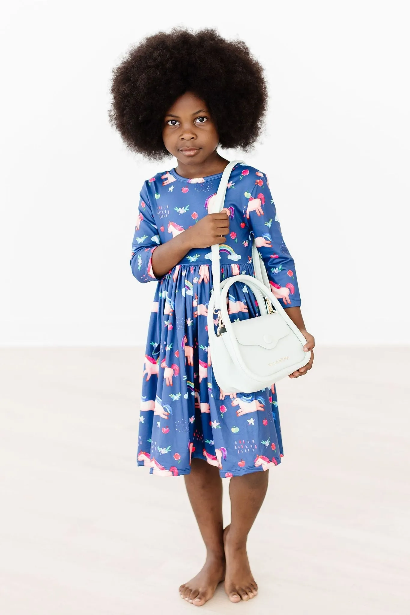 Painted Skies 3/4 Sleeve Pocket Twirl Dress