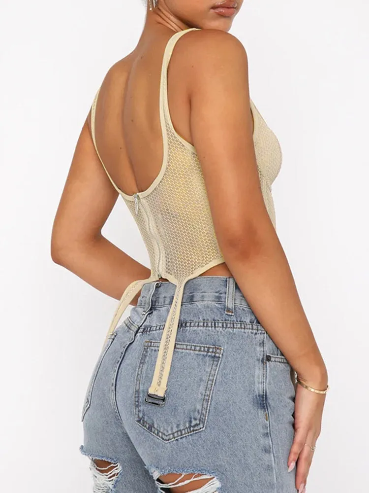 #PB Sleeveless Corset Crop Top