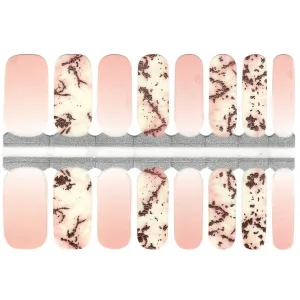 Pink and White Ombre Gradient with Rose Gold Marble