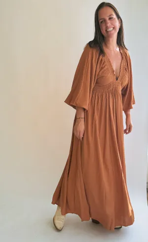 Plunge Neck Maxi Dress
