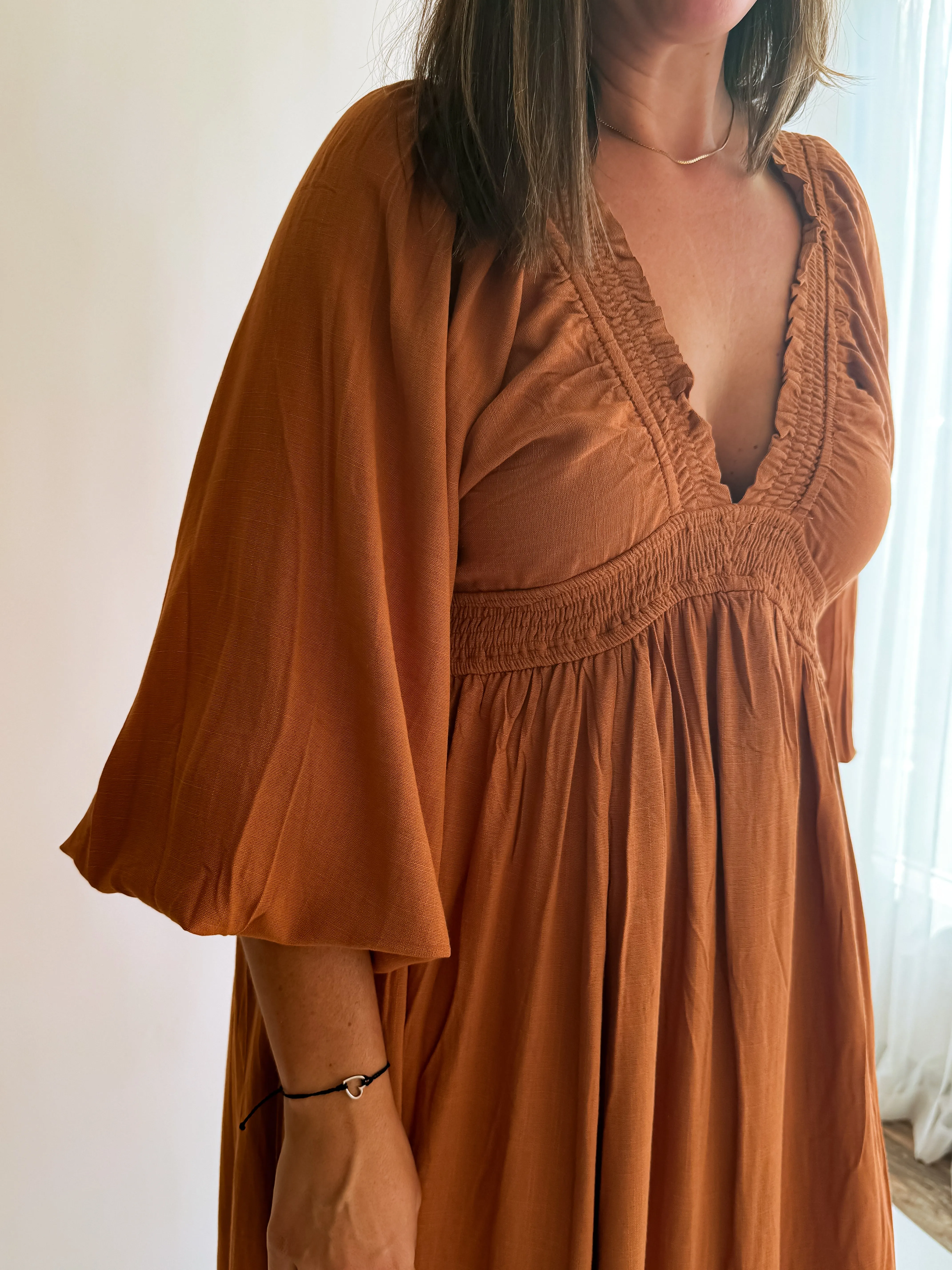 Plunge Neck Maxi Dress