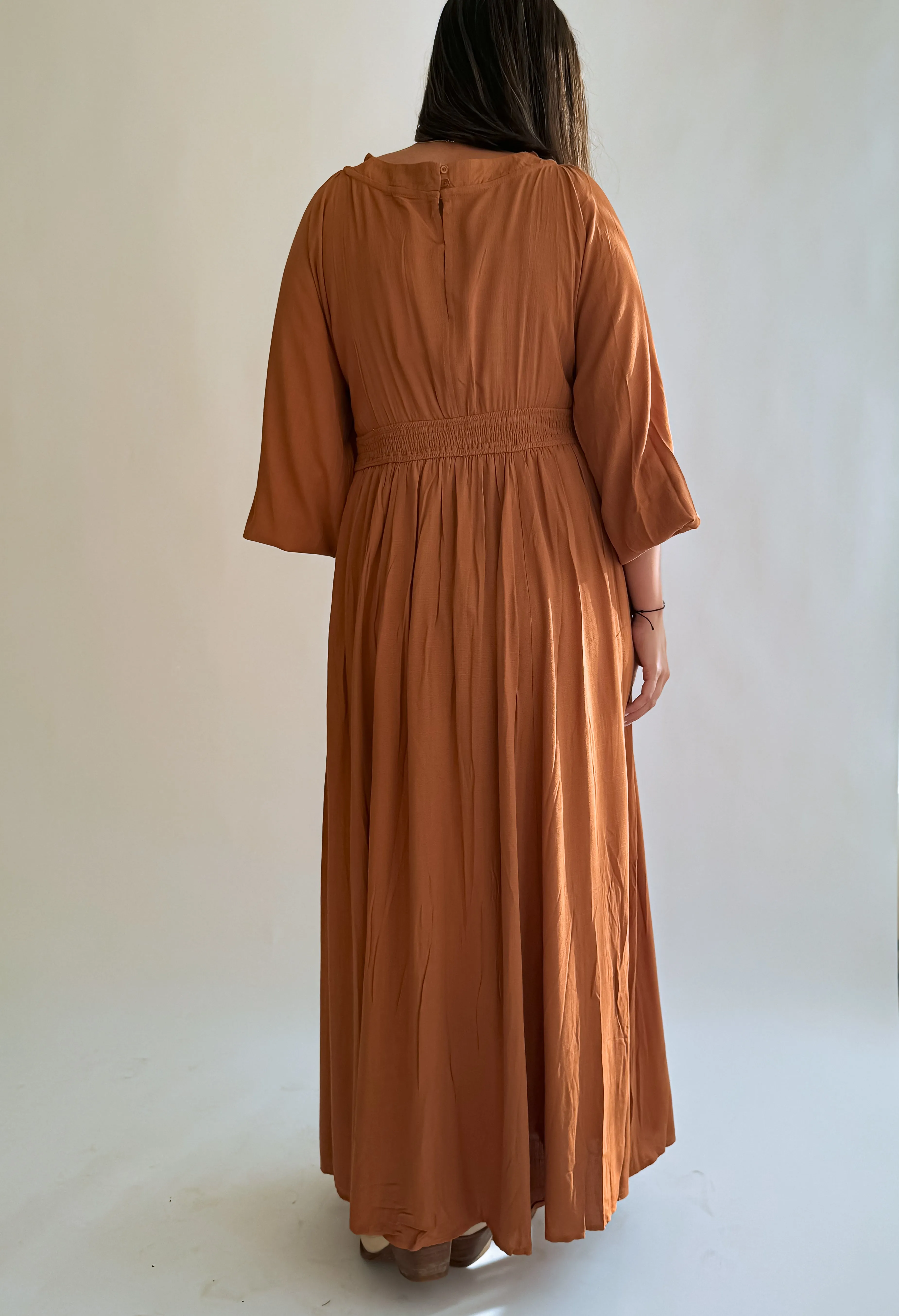 Plunge Neck Maxi Dress