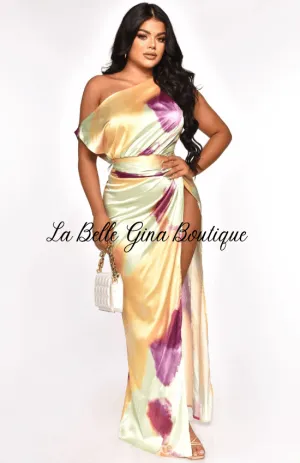 Sara Sleeveless Vibrant Colorful Split Dress-Light Green-FINAL SALE
