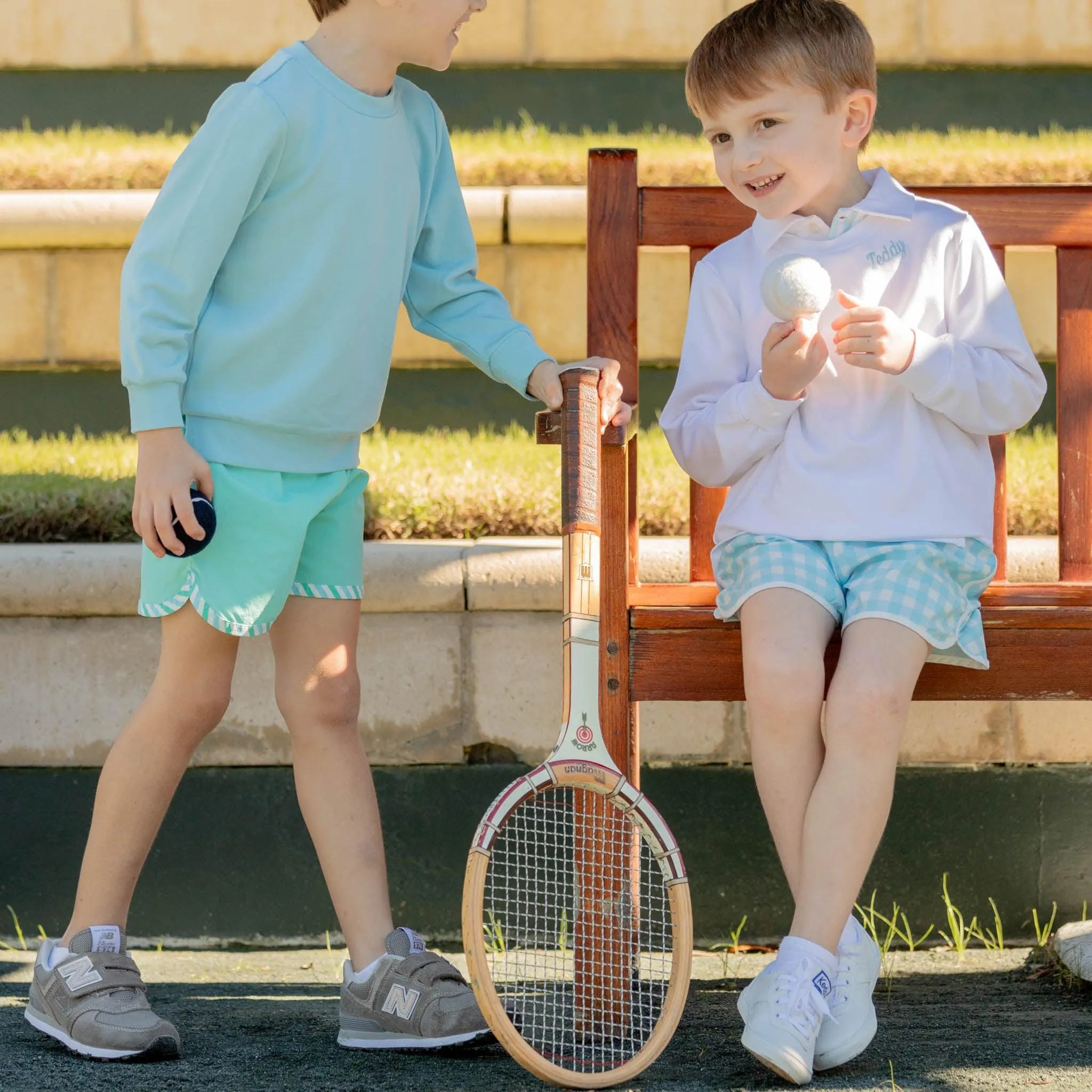 Set Point Shorts in Bellevue Blue Gingham