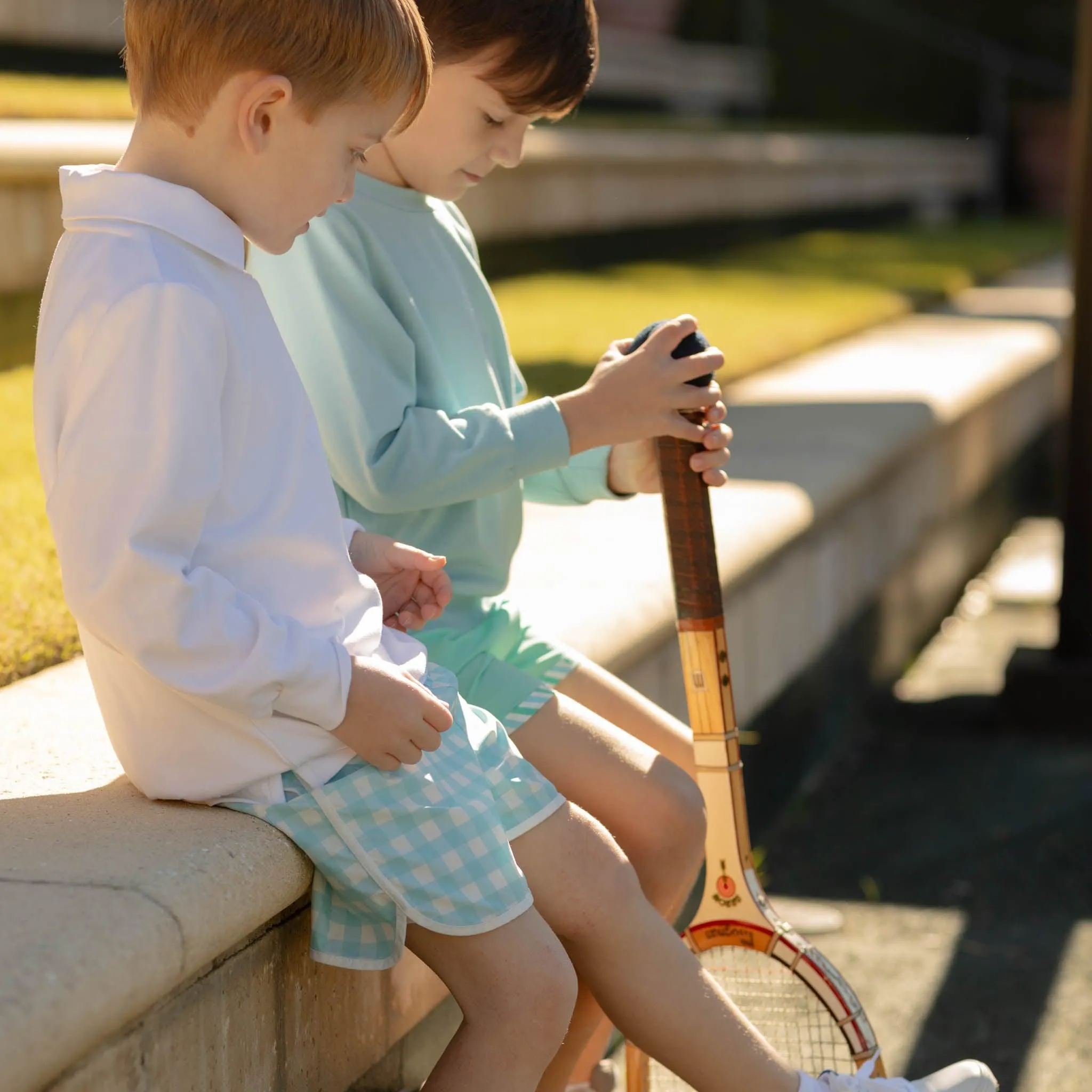 Set Point Shorts in Bellevue Blue Gingham