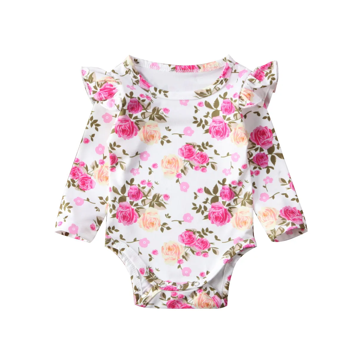 Shabby Chic Long-sleeve Floral Onesie