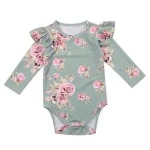 Shabby Chic Long-sleeve Floral Onesie