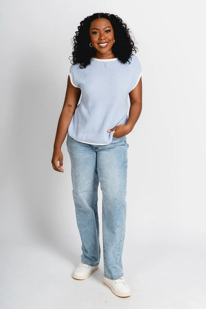 Sleeveless sweater sky blue