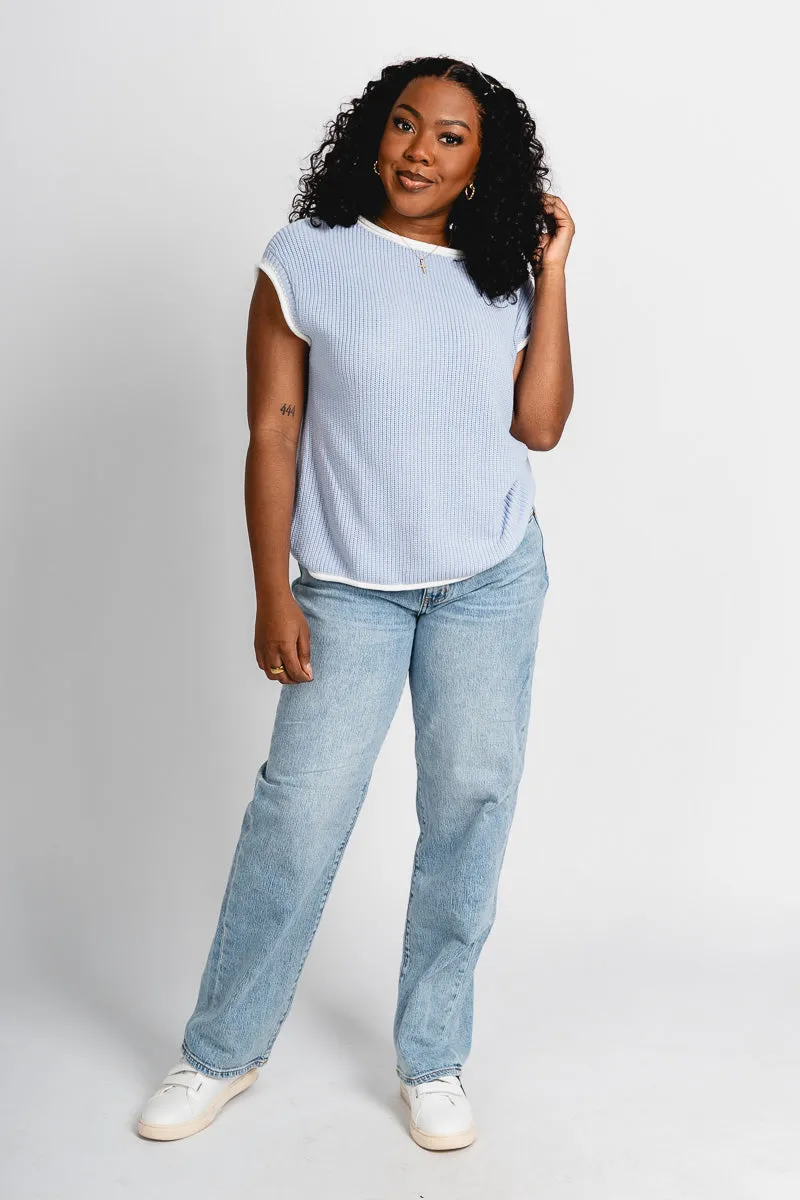 Sleeveless sweater sky blue