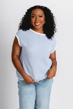 Sleeveless sweater sky blue