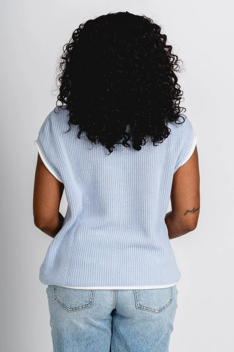 Sleeveless sweater sky blue