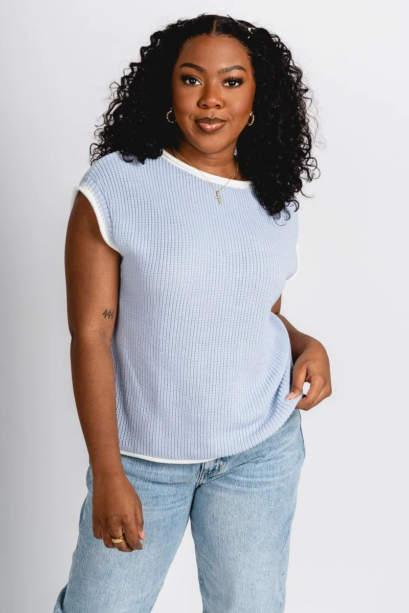 Sleeveless sweater sky blue