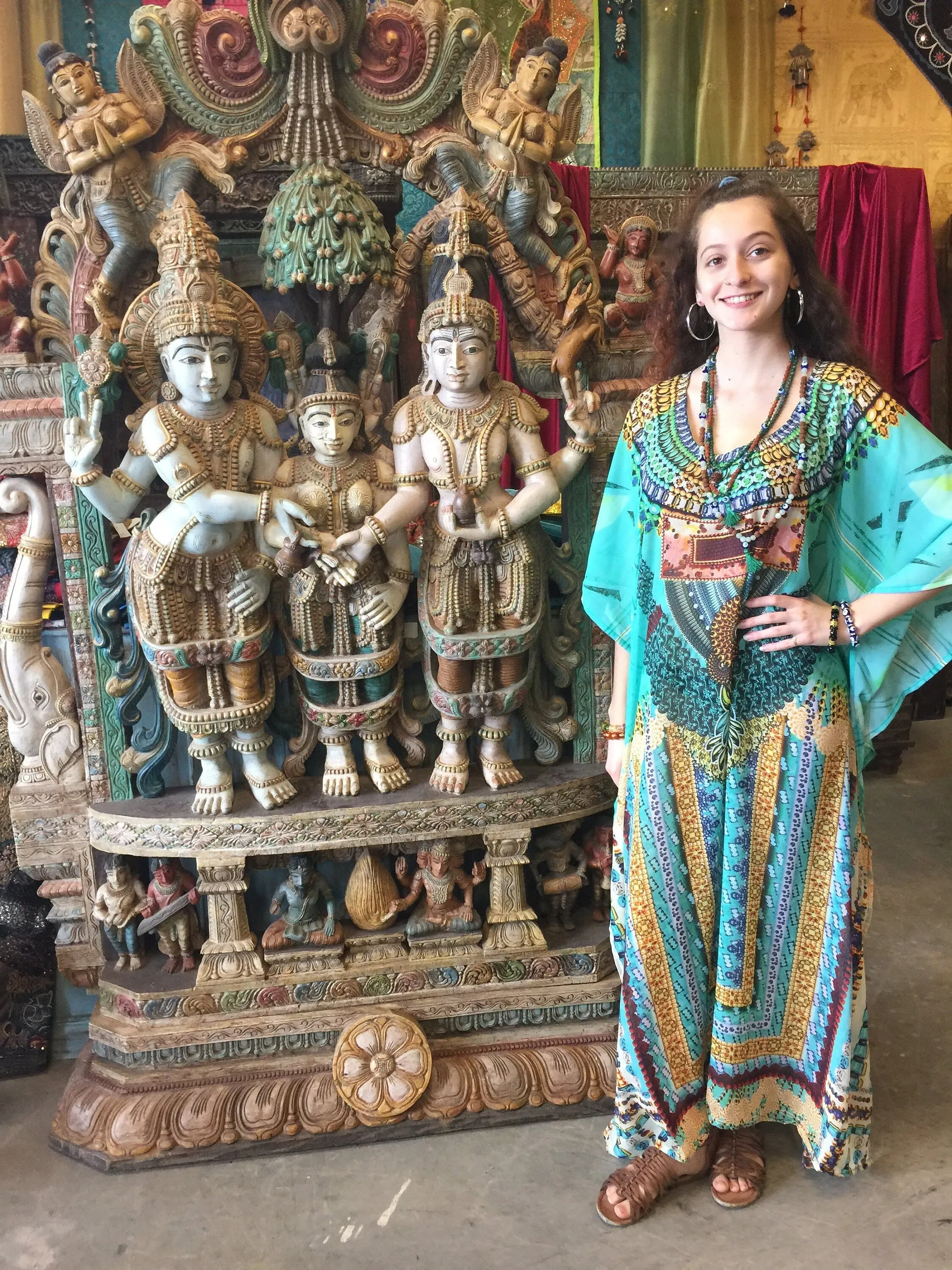 Soft Caftan Maxi Dress, Bohemian Yellow Georgette Cruise Kaftan Maxi Dresses 3XL