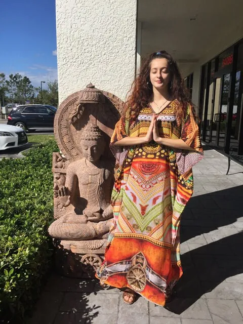 Soft Caftan Maxi Dress, Bohemian Yellow Georgette Cruise Kaftan Maxi Dresses 3XL