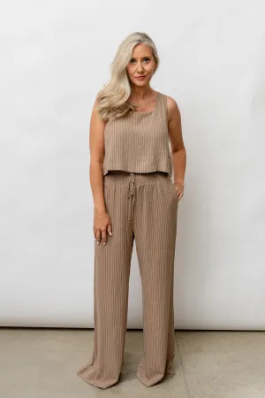 Sophia Striped Linen Smocked Pants - Warehouse Sale 2025