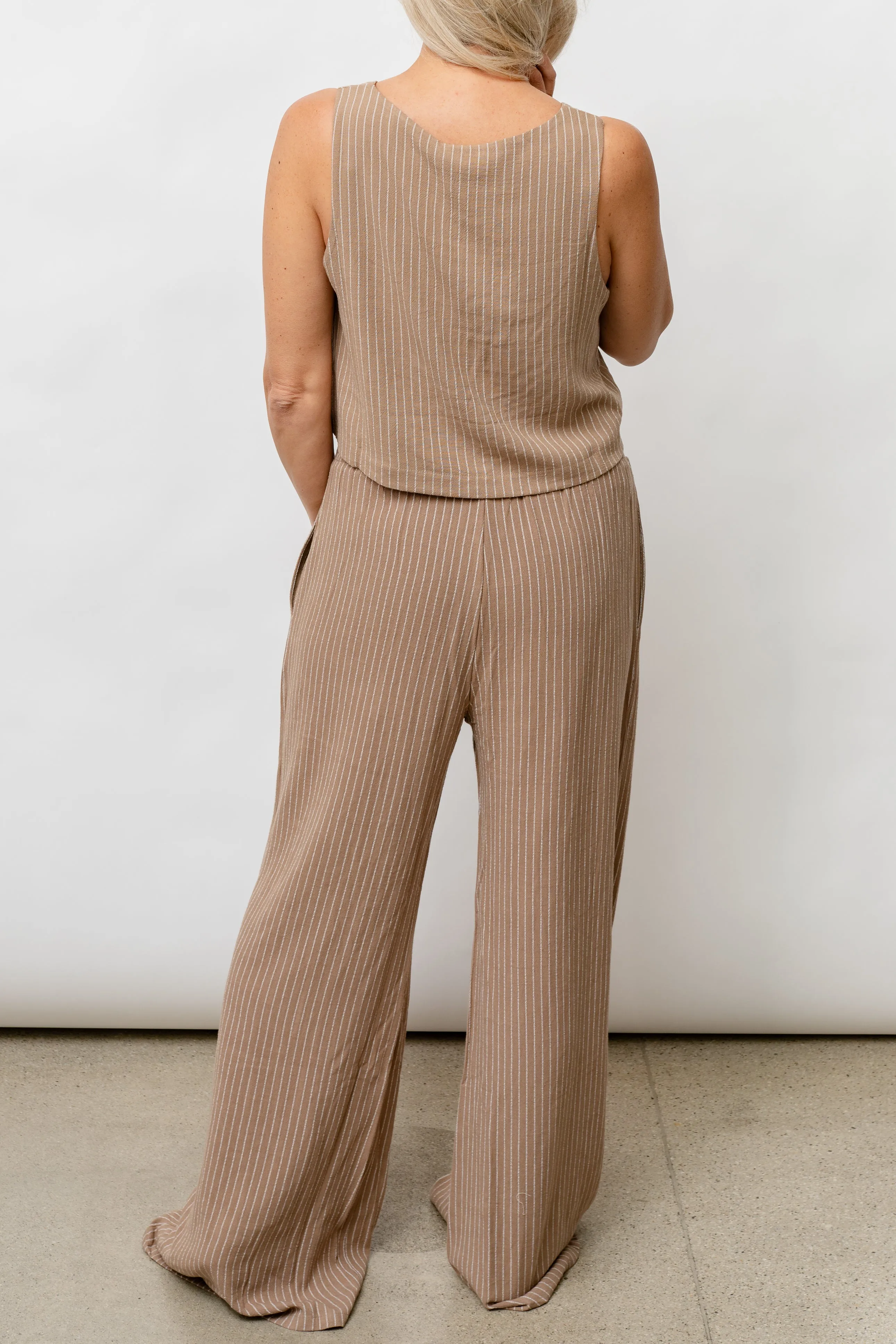 Sophia Striped Linen Smocked Pants - Warehouse Sale 2025