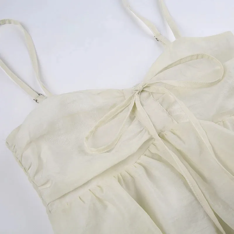 Strap Drawstring Fold Backless Crop Top