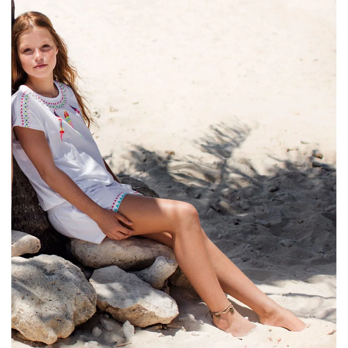Sunuva Girls Dreamcatcher Embroidered Jersey Dress