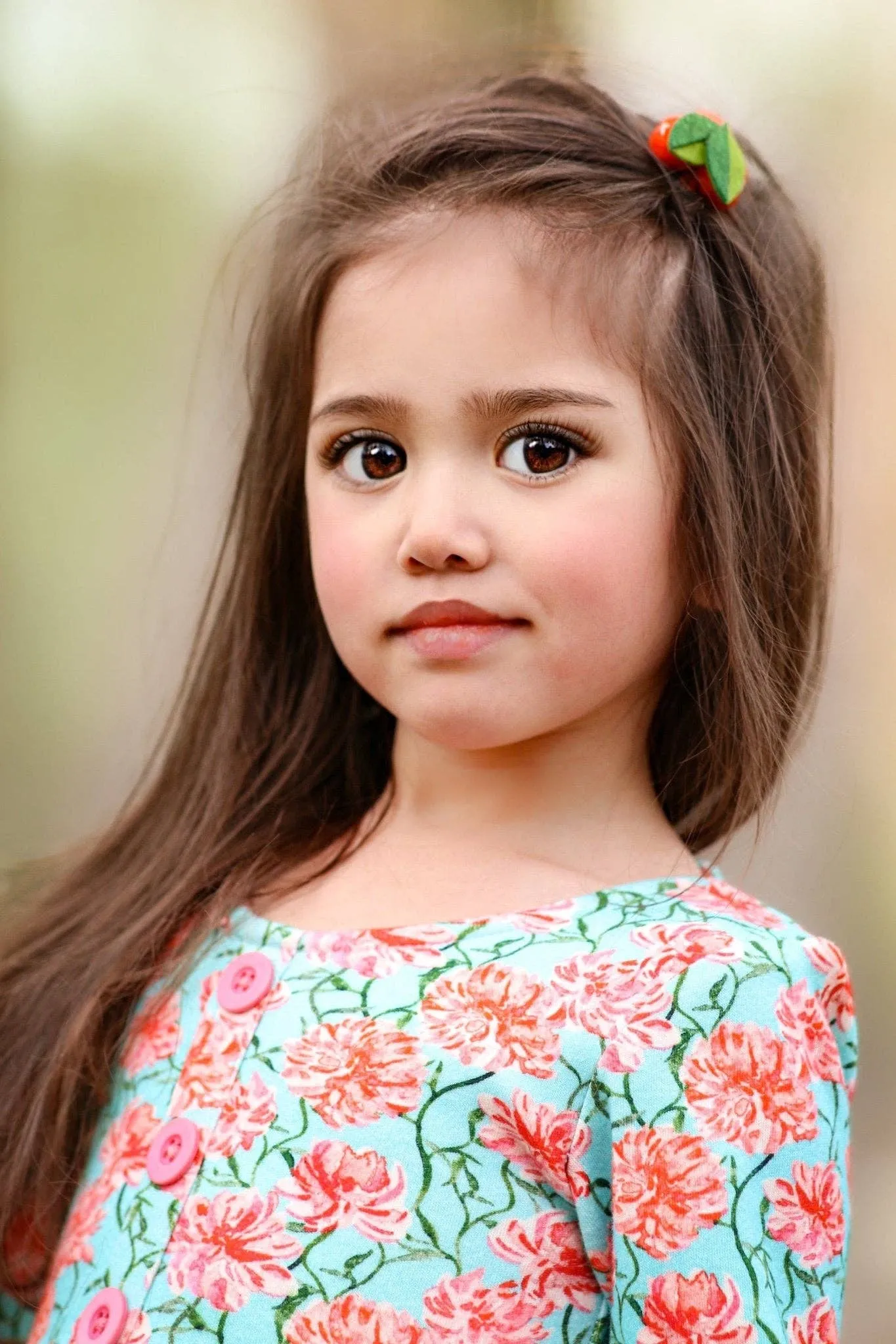 Twinflower Creations - Aqua Floral Dixie Dress in Organic Cotton