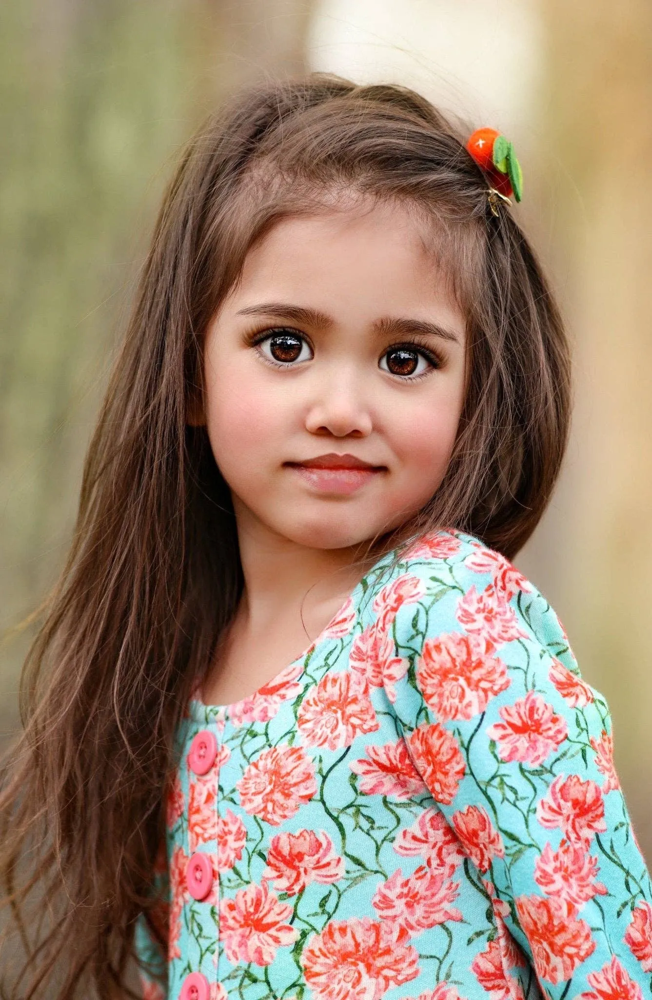 Twinflower Creations - Aqua Floral Dixie Dress in Organic Cotton