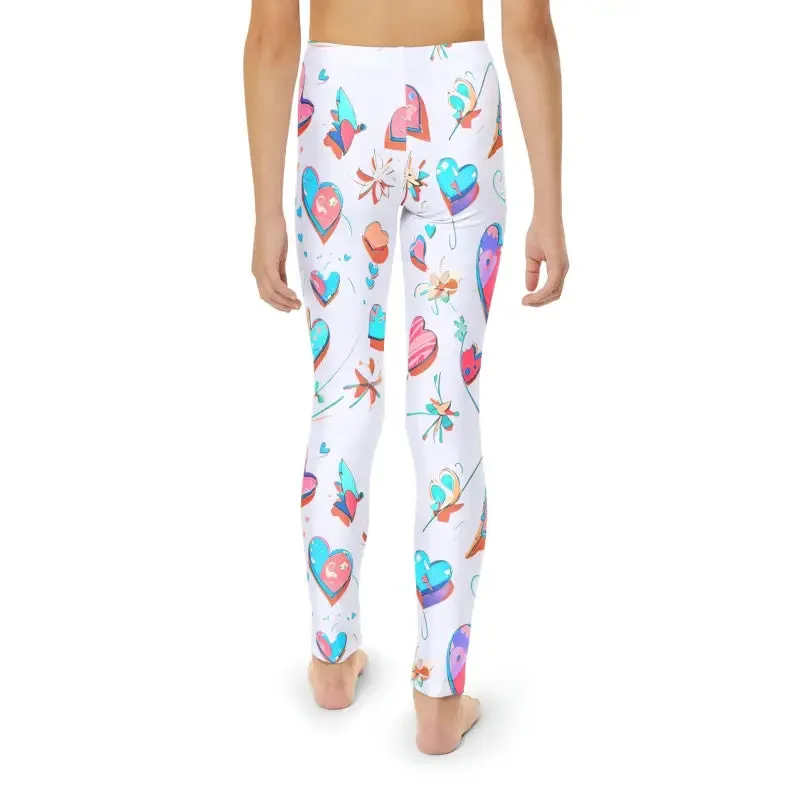 Vibrant Colorful Hearts Leggings for Kids