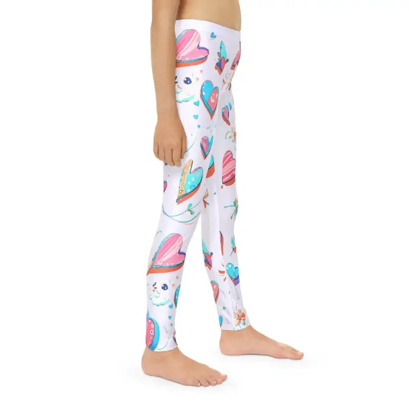 Vibrant Colorful Hearts Leggings for Kids