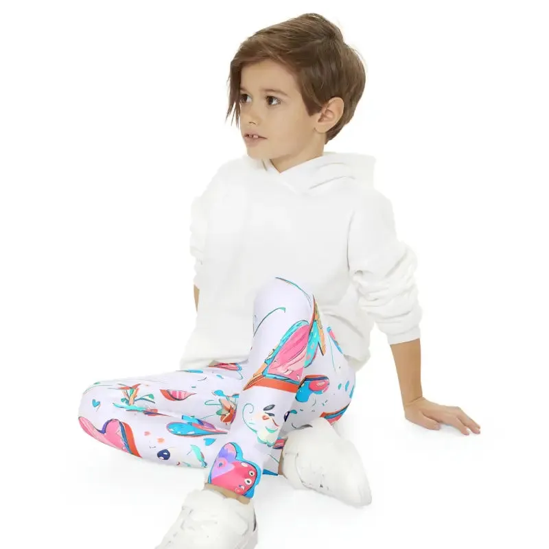 Vibrant Colorful Hearts Leggings for Kids