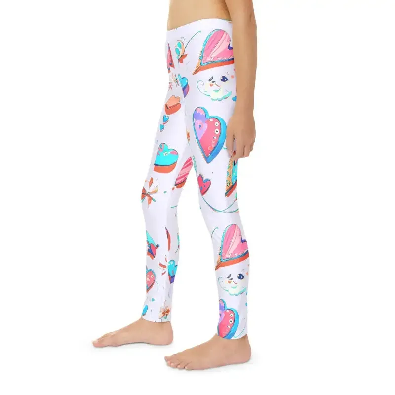 Vibrant Colorful Hearts Leggings for Kids