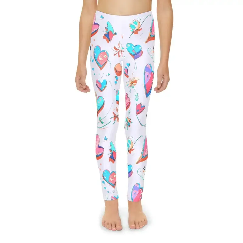 Vibrant Colorful Hearts Leggings for Kids
