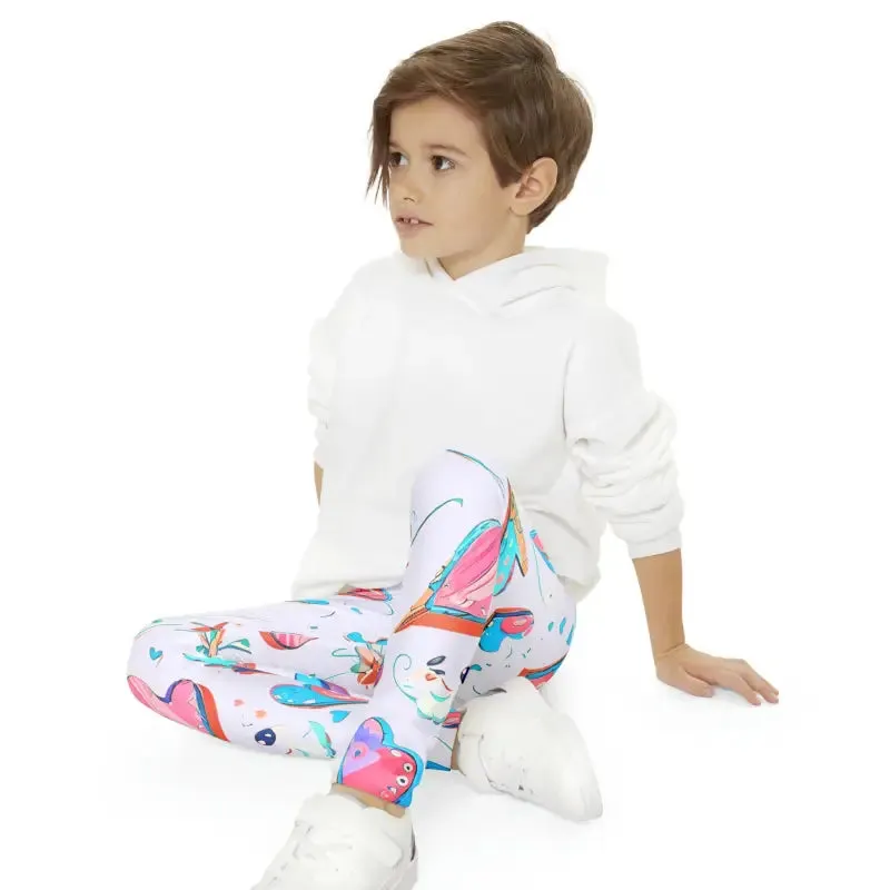 Vibrant Colorful Hearts Leggings for Kids