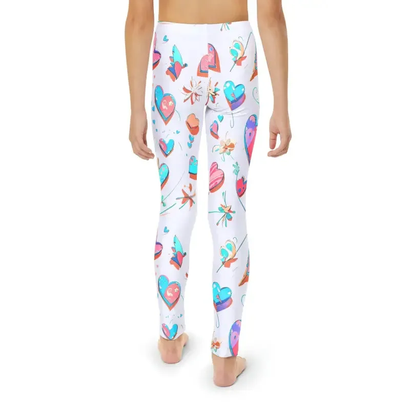 Vibrant Colorful Hearts Leggings for Kids