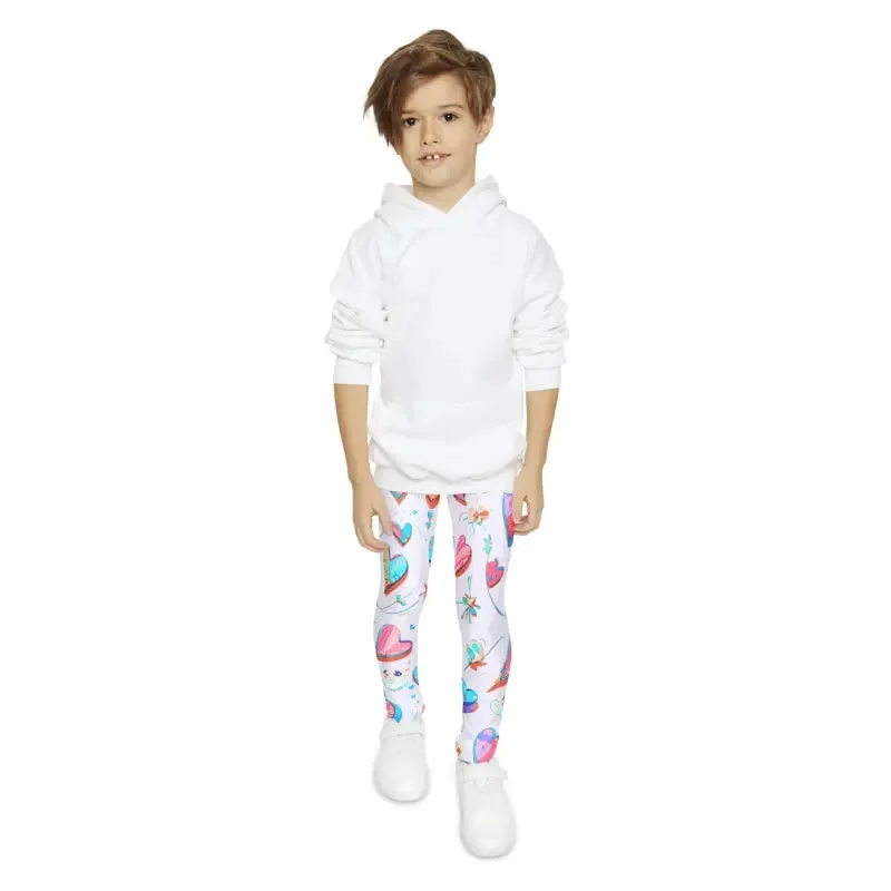 Vibrant Colorful Hearts Leggings for Kids