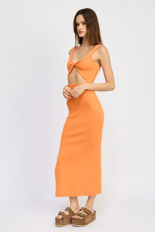 Vibrant Midi Cutout Dress