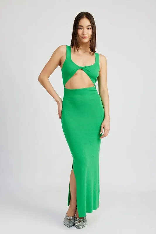Vibrant Midi Cutout Dress