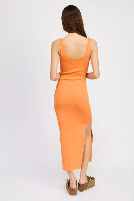 Vibrant Midi Cutout Dress
