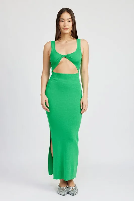 Vibrant Midi Cutout Dress