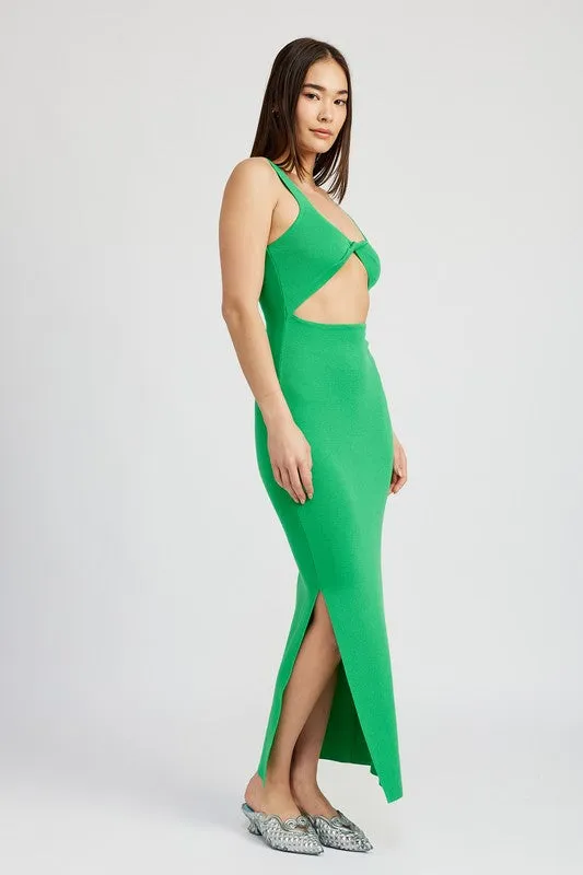 Vibrant Midi Cutout Dress