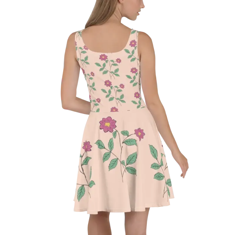 Vibrant Pink Floral Skater Dress