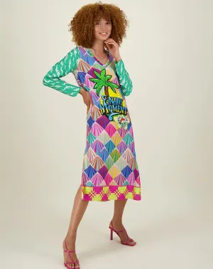 Violet Printed T-Shirt Dress