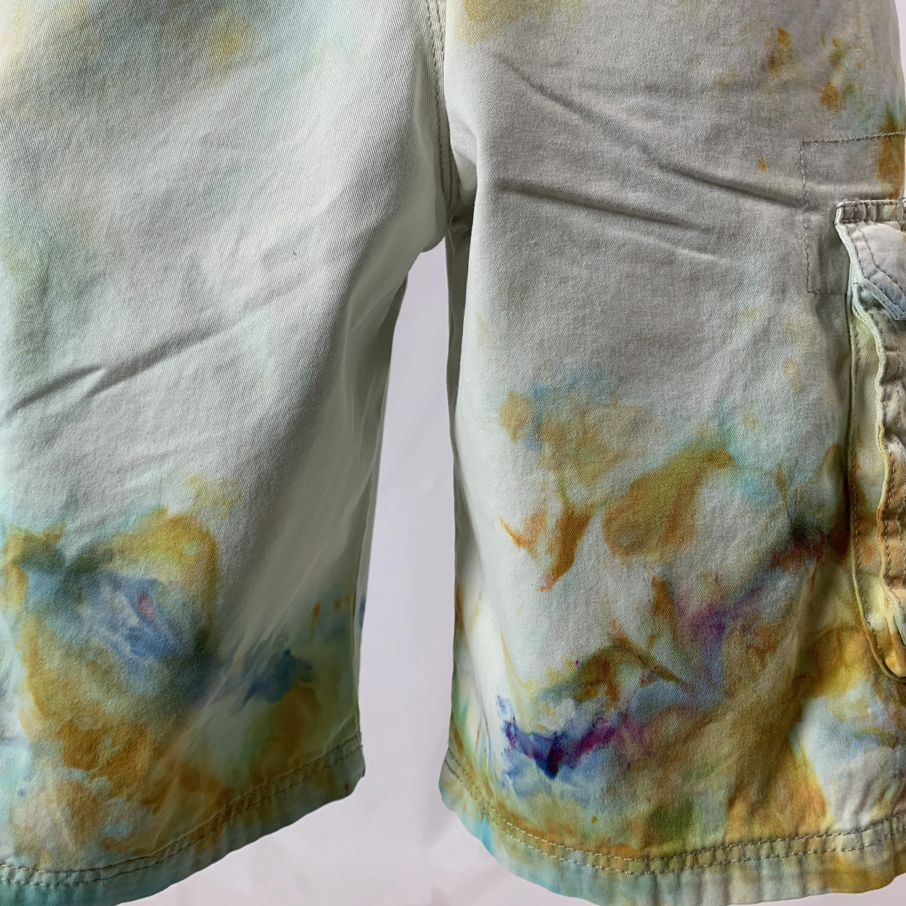 Watercolor Wash | Cargo Shorts | 31” waist